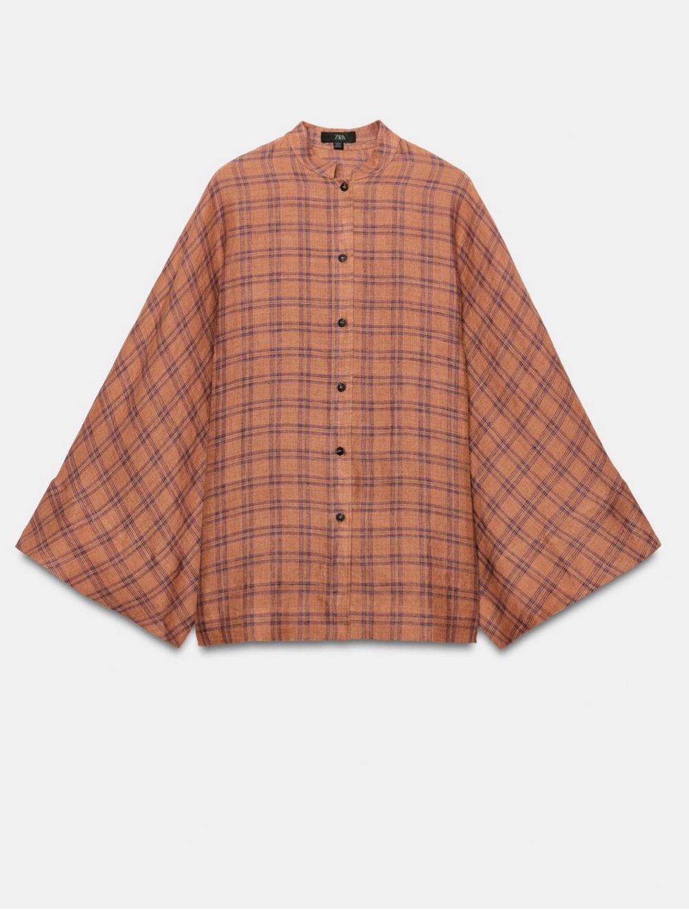NWT Zara Checked Linen Shirt ZW Collection - Picture 4 of 11